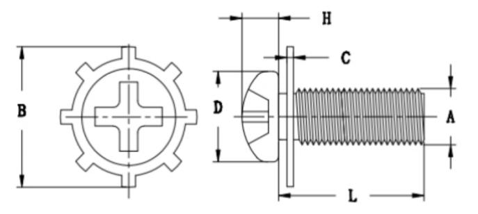 Specification of Pan Head Screw with Jagged Washer