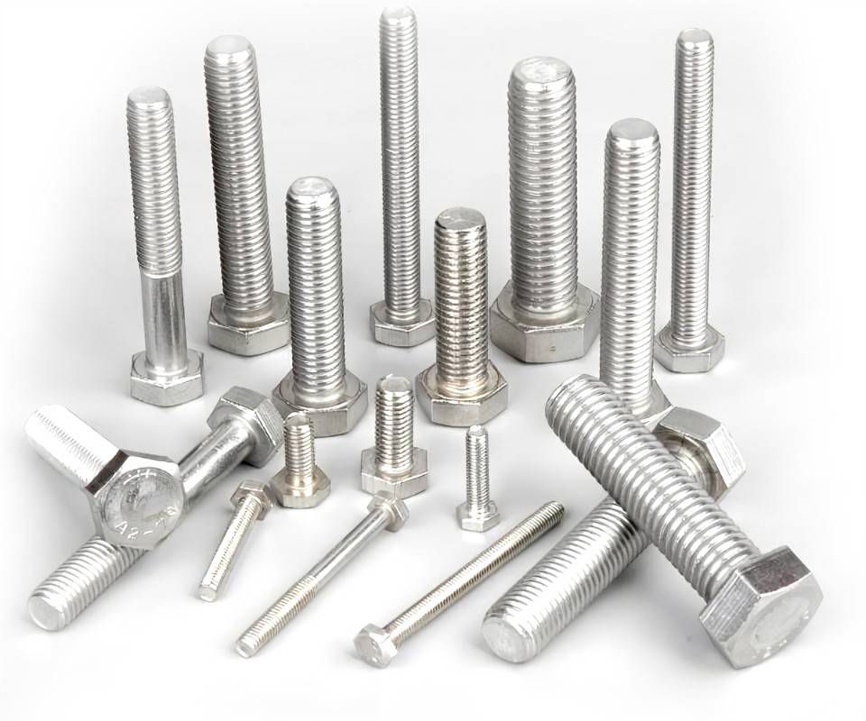 different sizes of bolts