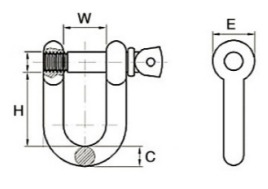 Specifications of D-shaped Shackle